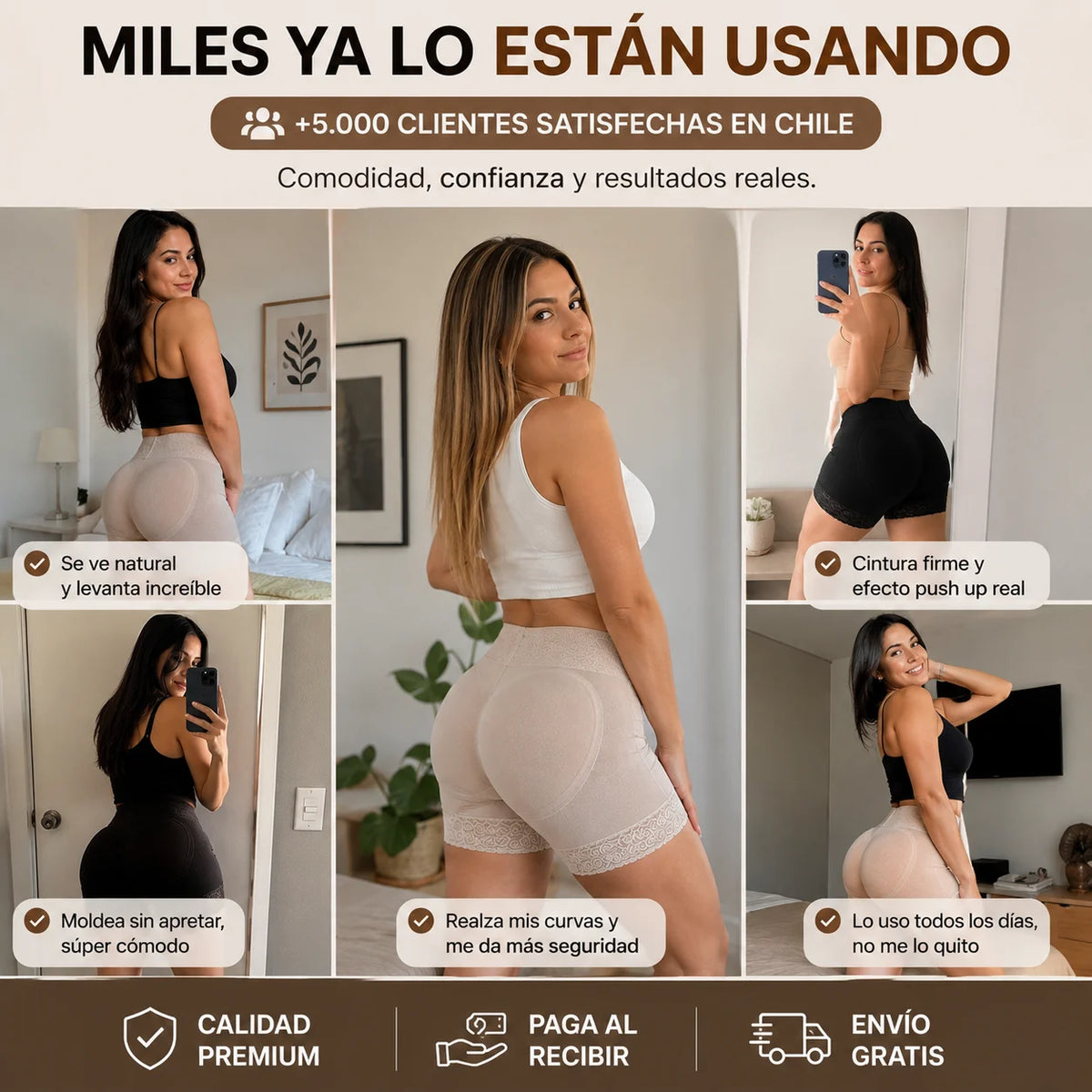 PANTY SHORT POWERNET (Alta calidad) LEVANTA COLA 🍑 | EFECTO REALCE AL INSTANTE