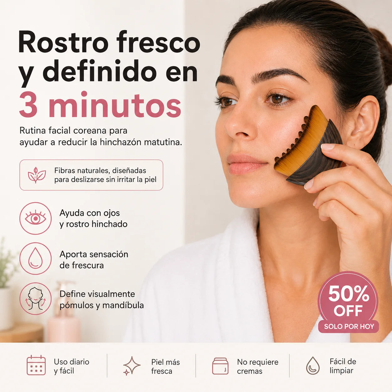 Cepillo drenaje linfático facial