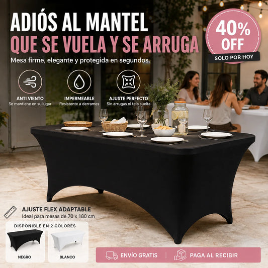 Funda De mesa 70x180  – Ajuste firme, protección impermeable y acabado elegante