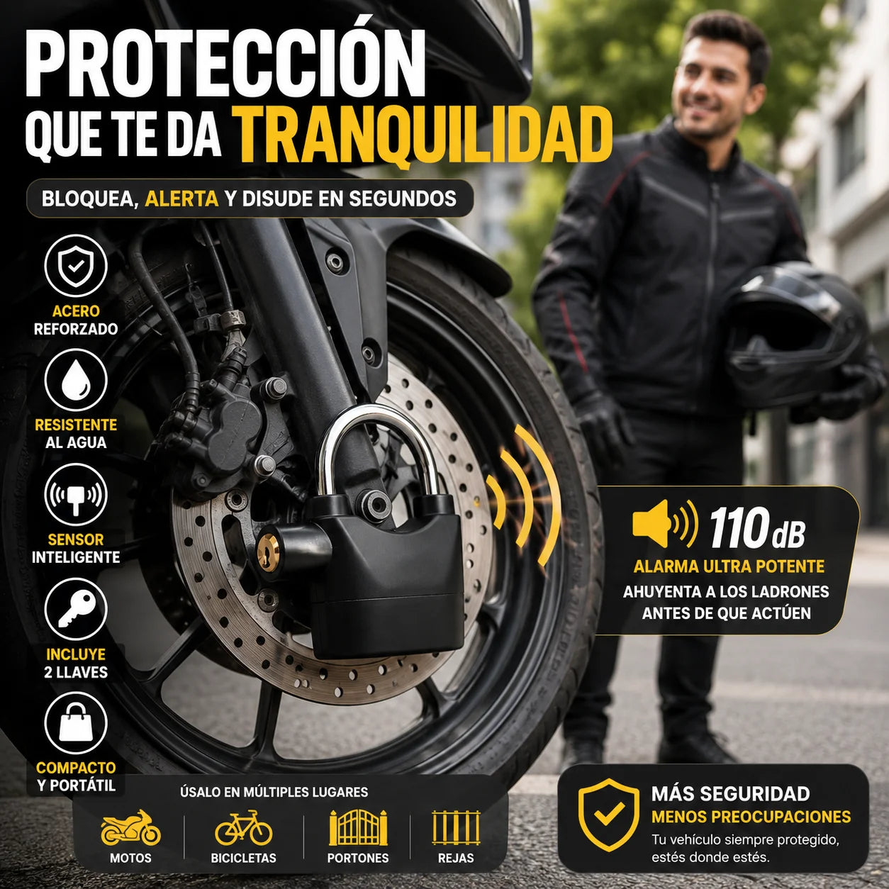 ALARMAX™ – Candado con Alarma Antirrobo