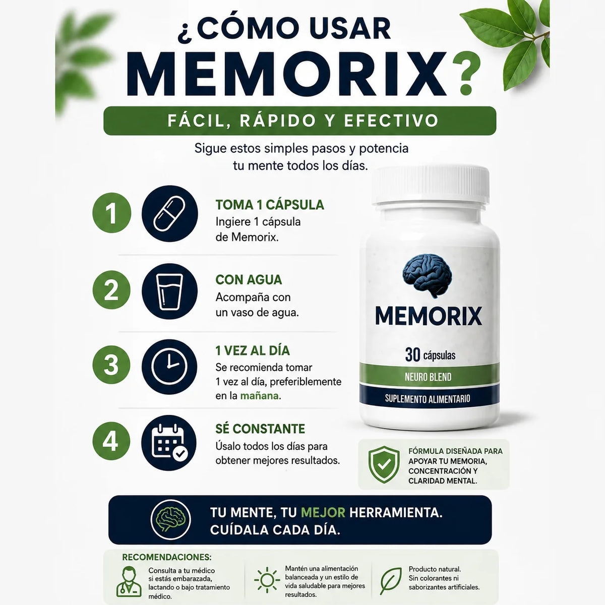 Memorix – Apoyo diario para la memoria, concentración y enfoque mental