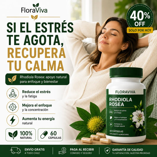 Rhodiola Rosea 60 Cápsulas – Energía, Enfoque y Bienestar Diario