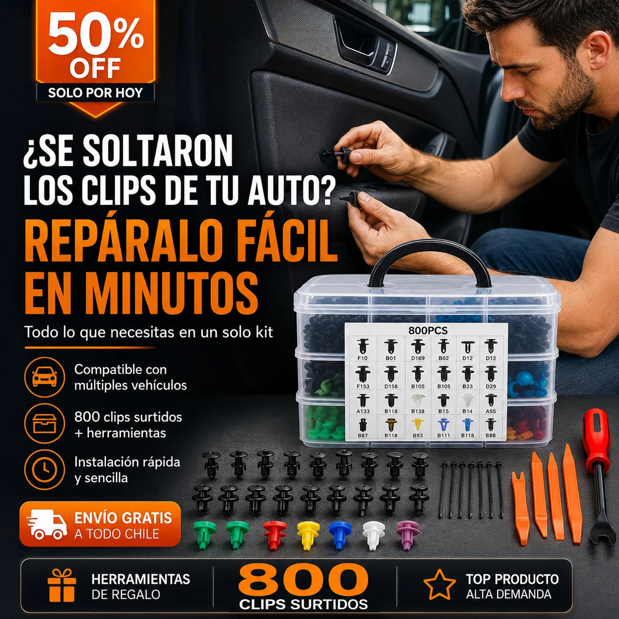 Set 800 Clips Automotrices de Retención – Herramientas de regalo - Repara Tu Auto Fácilmente