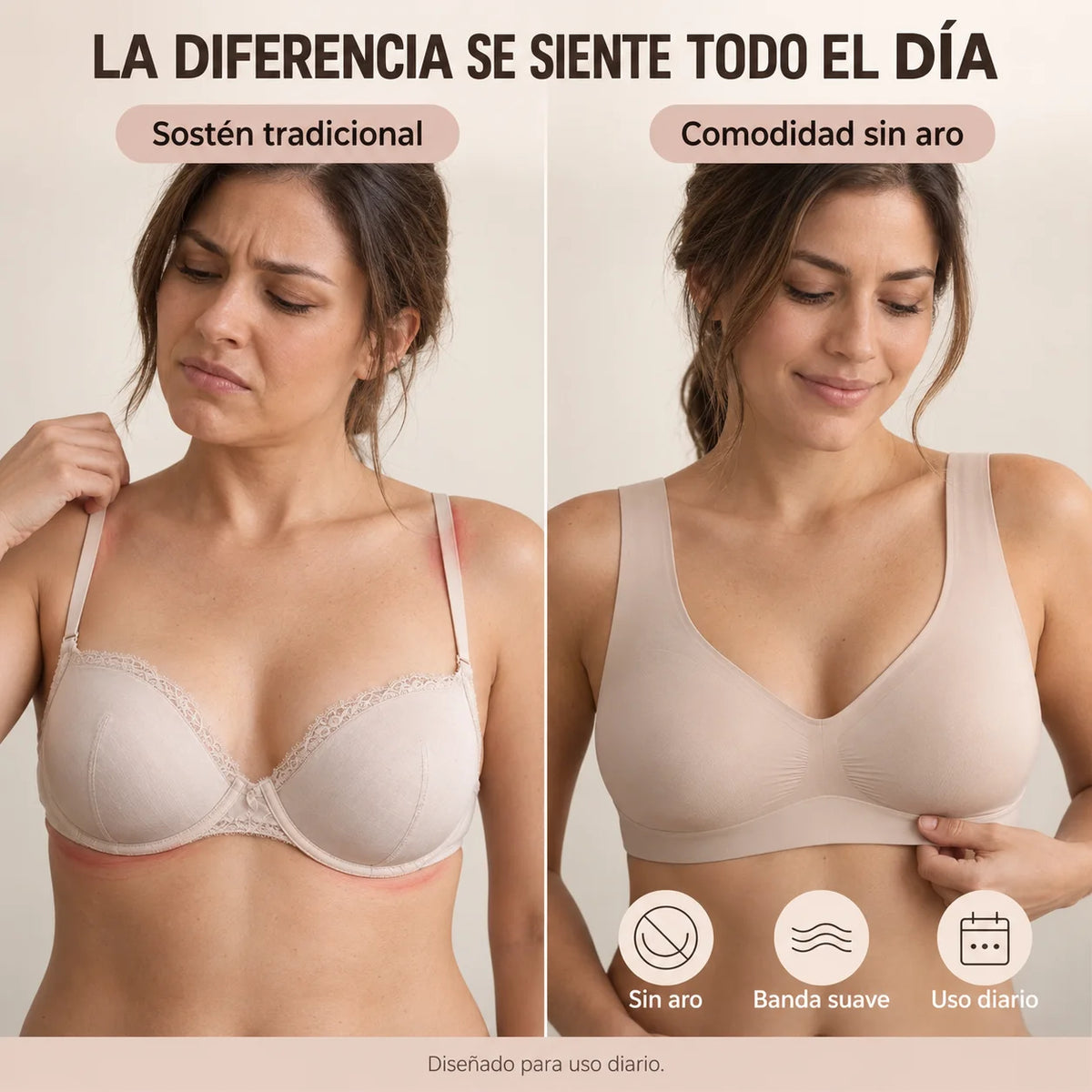 Pack 3x1 Sostén Premium sin Aros -  Despídete del dolor