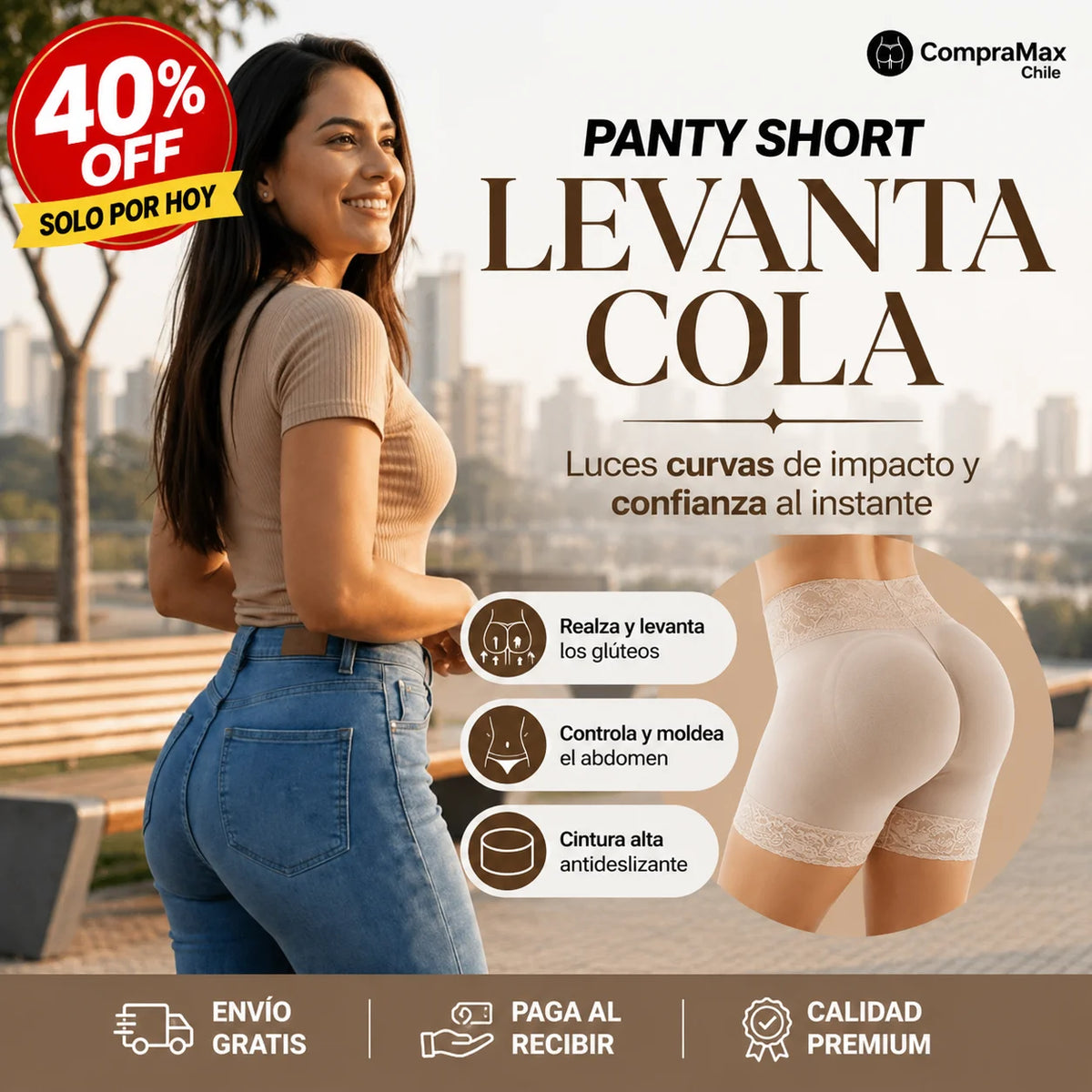 PANTY SHORT POWERNET (Alta calidad) LEVANTA COLA 🍑 | EFECTO REALCE AL INSTANTE