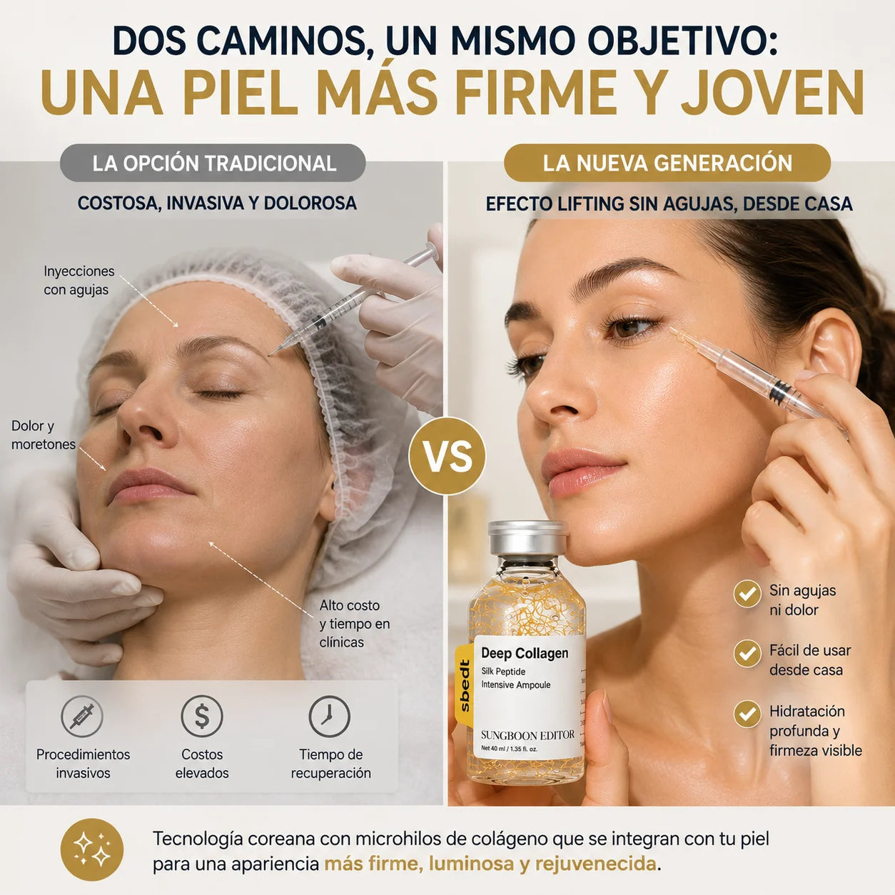 Ampolla de Colágeno Profundo con Péptidos de Seda
