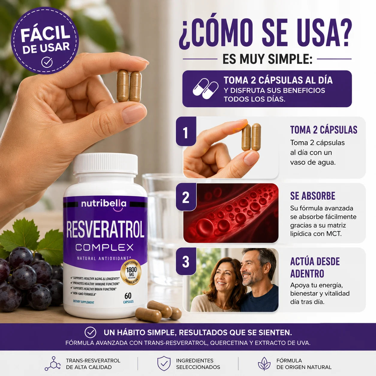 Resveratrol Complex  – Apoya tu energía, bienestar y vitalidad desde adentro