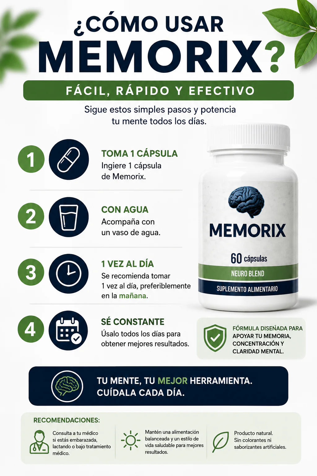 Memorix – Apoyo diario para la memoria, concentración y enfoque mental