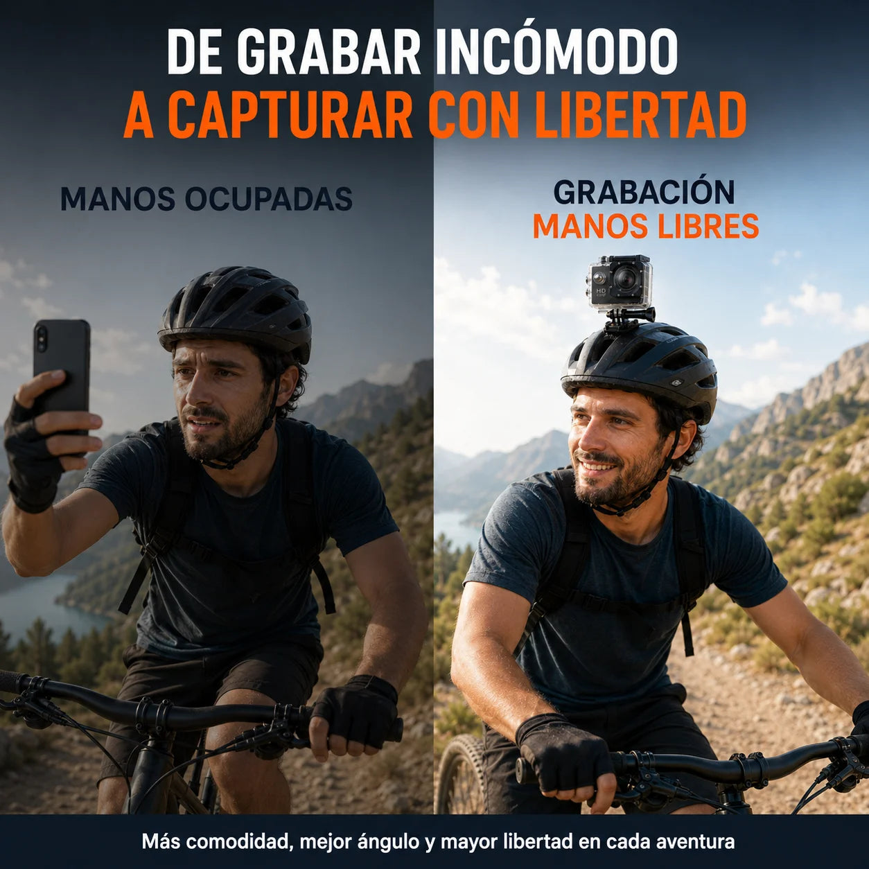 Cámara Deportiva tipo GoPro – Graba tus aventuras con las manos libres