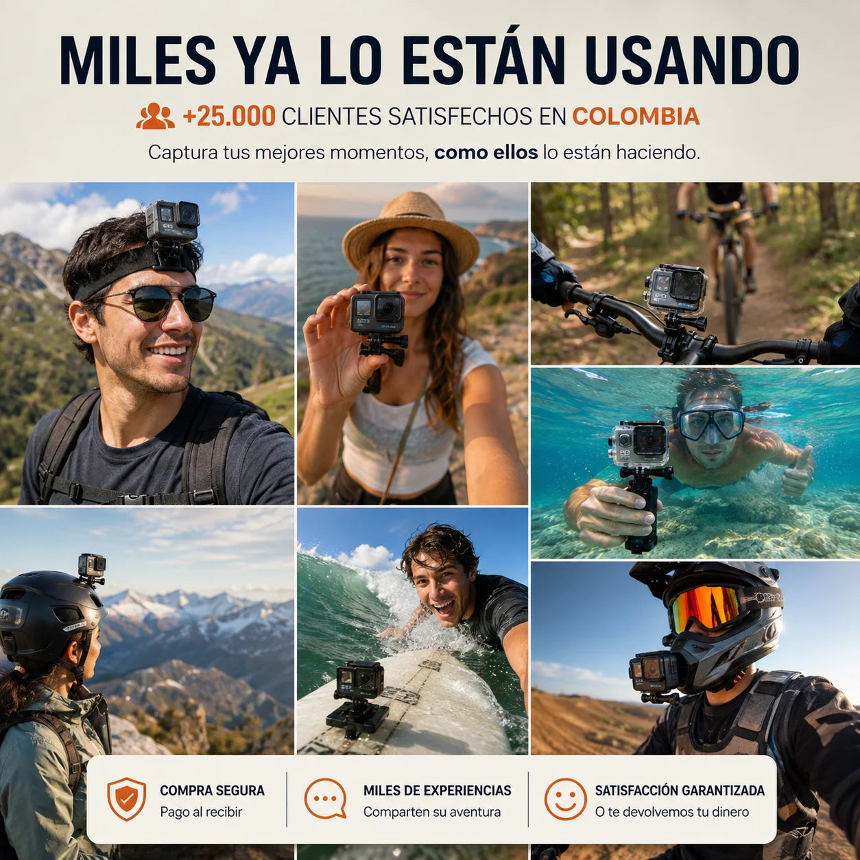 Cámara Deportiva tipo GoPro – Graba tus aventuras con las manos libres