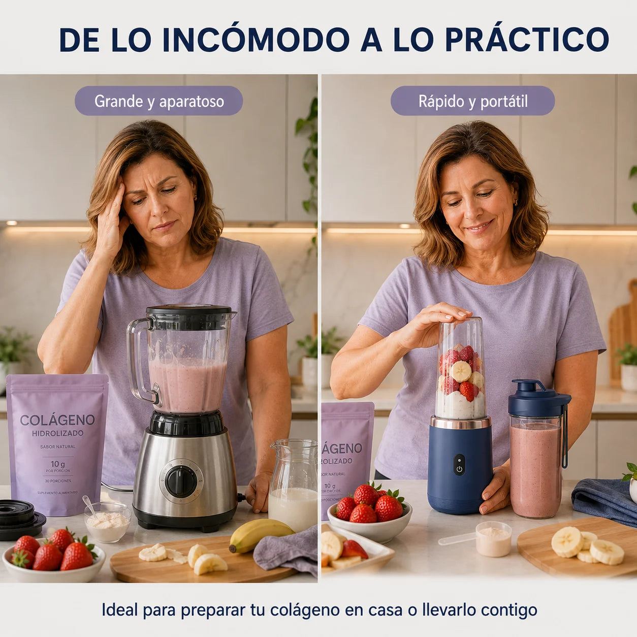 MixGo Doble vaso – Mezcla frutas, colágeno y más en segundos
