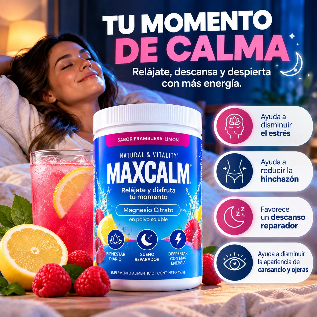 MaxCalm® - Elimina el Estrés y Ojeras, Desinflama tu Cuerpo original